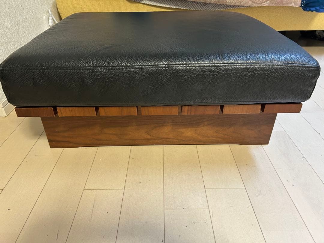 オットマン スツール 本革 ウォールナット