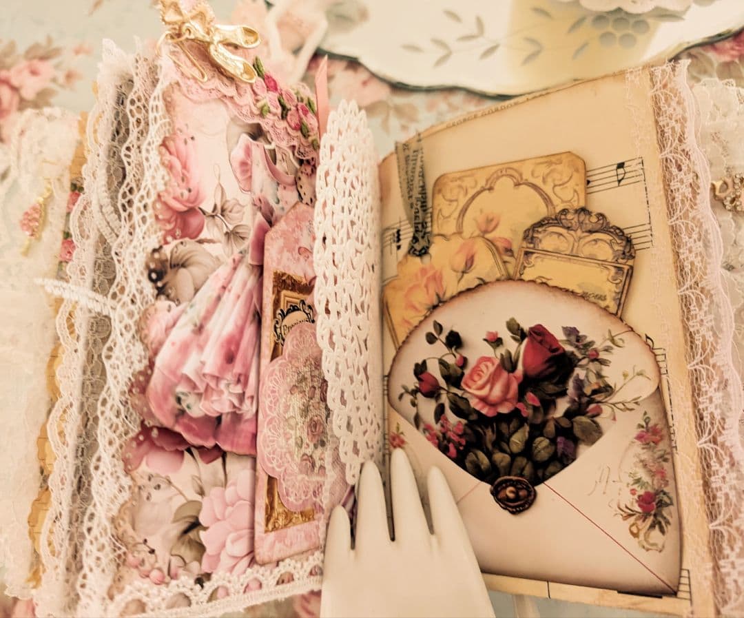 薔薇とレースのロマンチックスィートジャンクジャーナル*Brilliant*