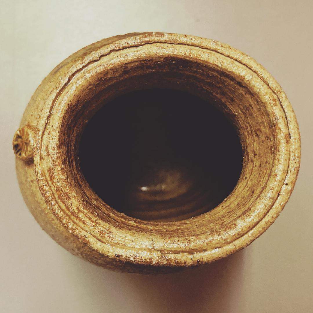 【値下げ】水野敬子 黄瀬戸 花入 【真作保証】