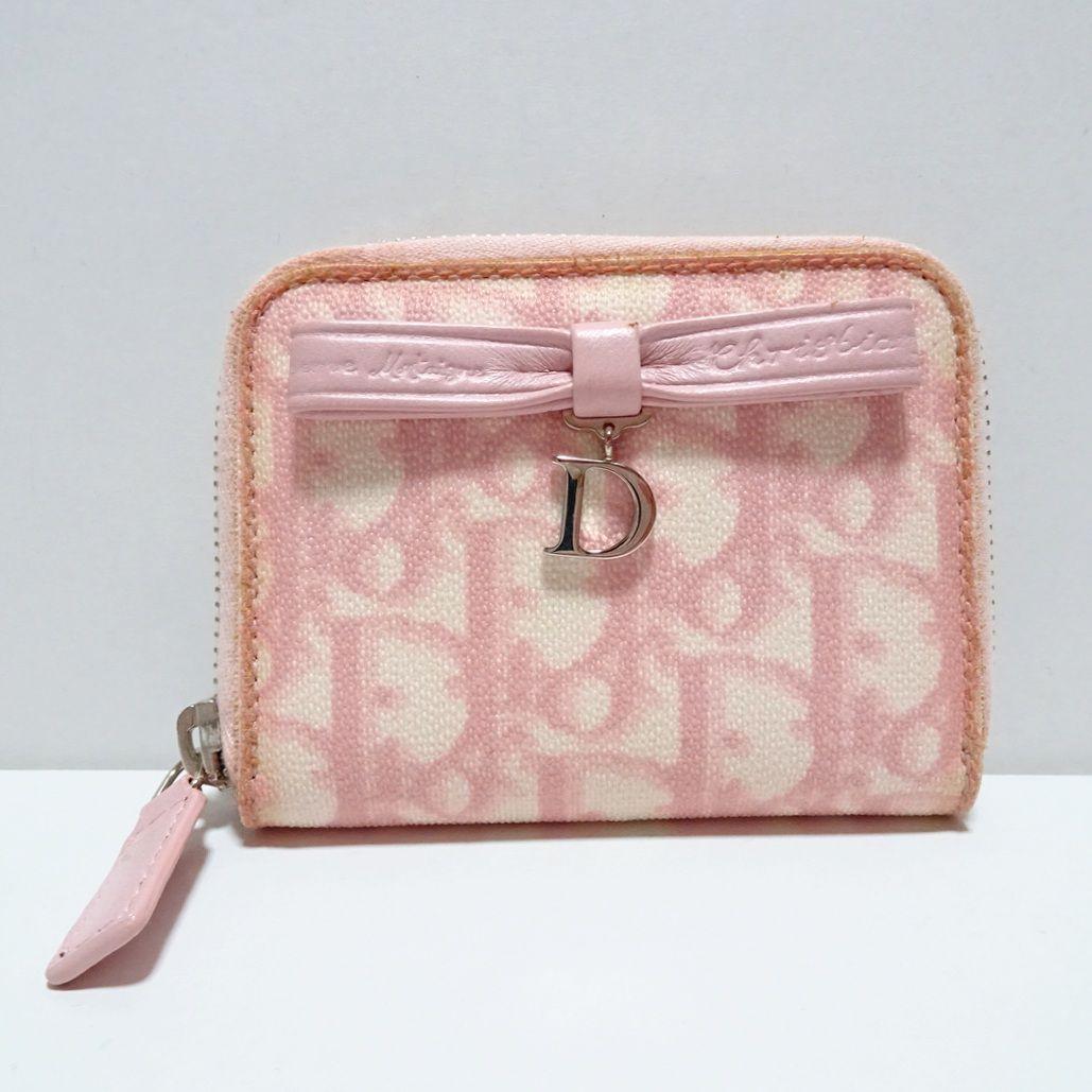 クリスチャンディオール ピンク トロッター リボン ケース /M202