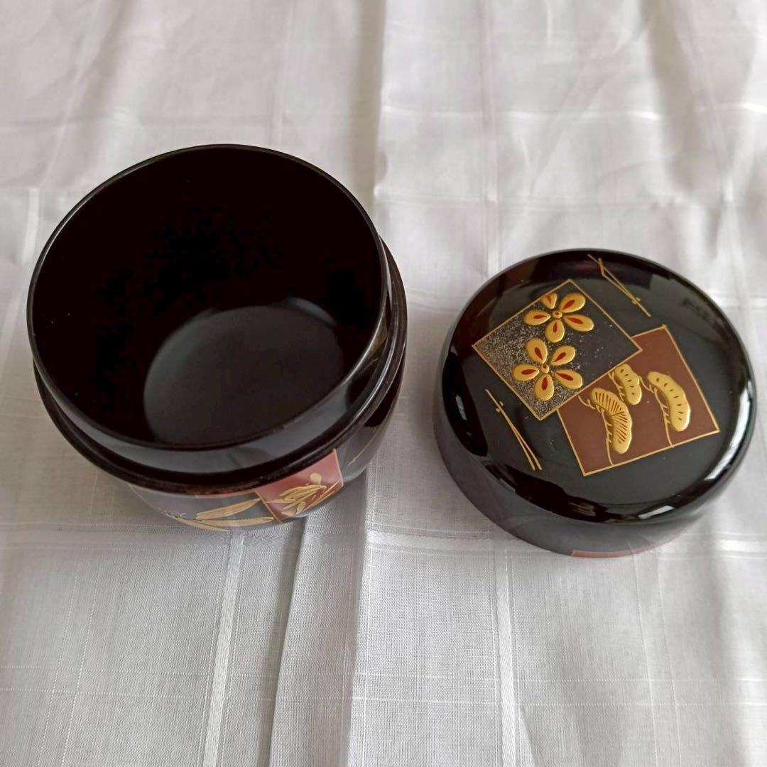 平安　宗峰作　中棗　切合口　色紙蒔絵　茶道具