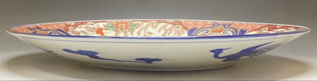 古伊万里　染錦　大皿　箱付　d557