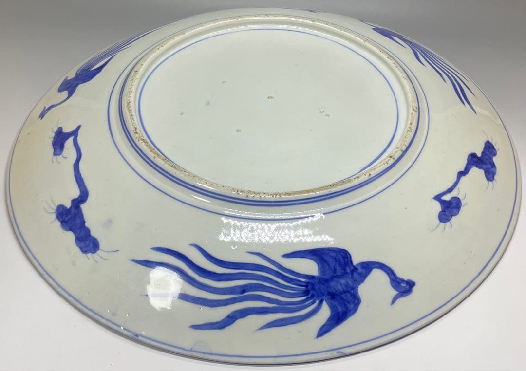 古伊万里　染錦　大皿　箱付　d557