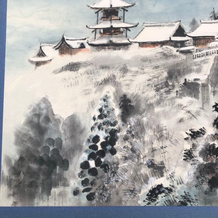 最終値下げ【水墨画】三水公平/雪の清水寺/世界遺産/京都/真作/墨絵/絵画
