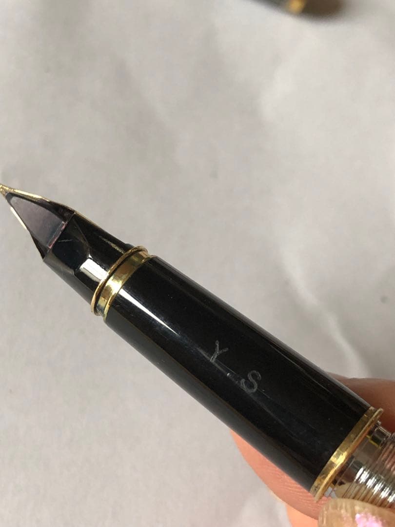 PILOT グレー ストライプ 万年筆18k 750