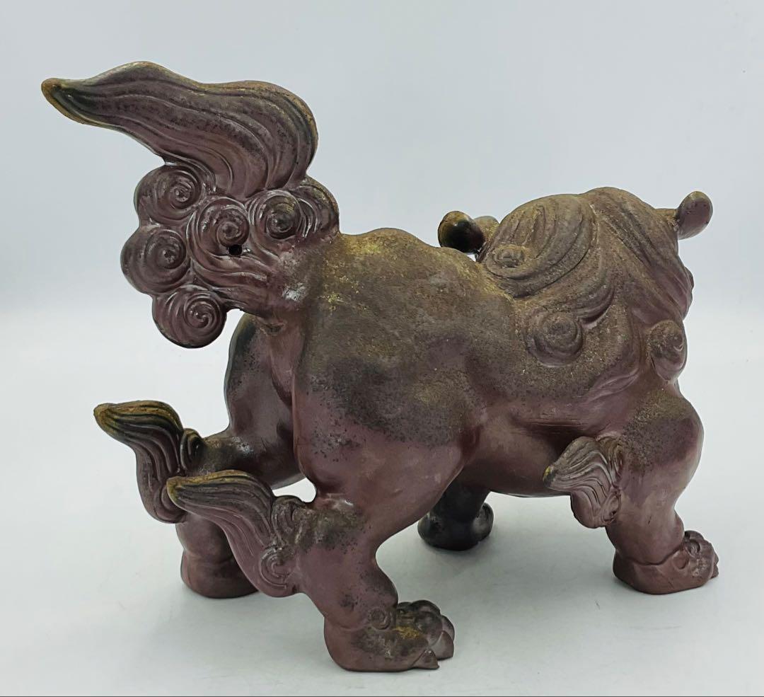 ★★ 大正生まれの名工　末石高仙先生　備前焼獅子置物　共箱【14】★★