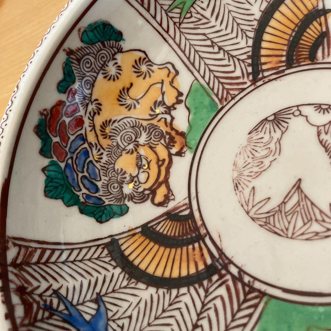 江戸末期　無名　色絵の深鉢