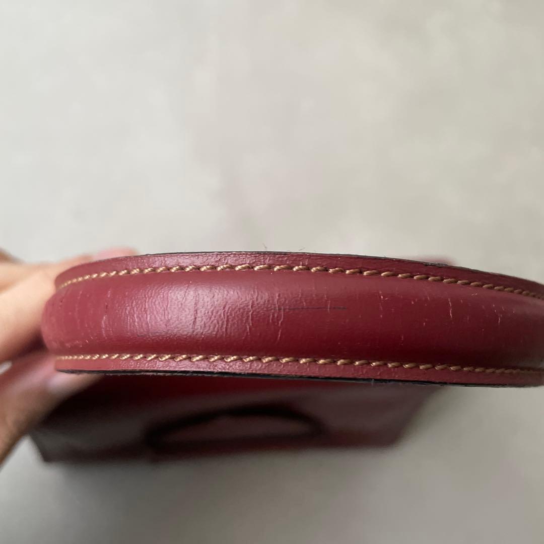 ロエベ レザー ハンドバッグ ロゴ型押し レッド ロエベ