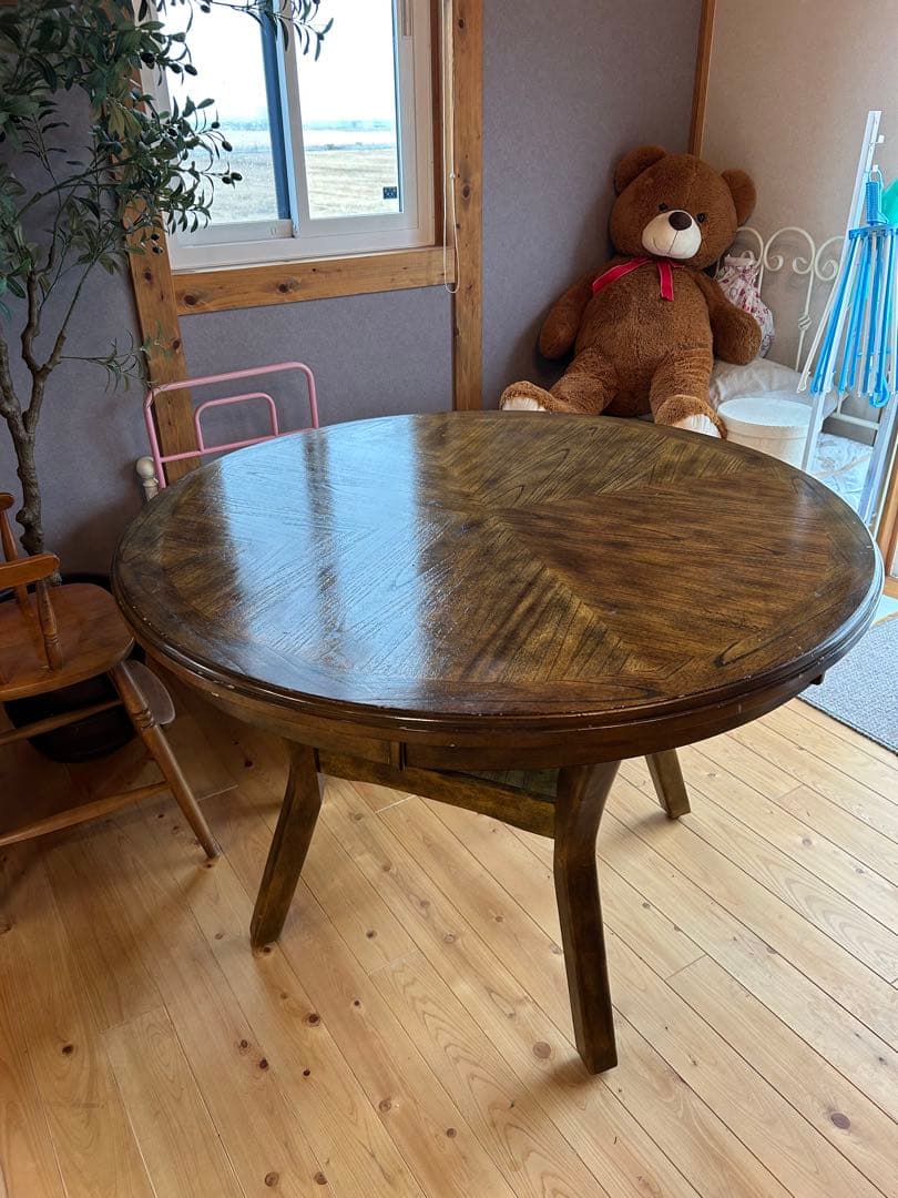 店舗　アメリカ製　アンティーク　円形ダイニングテーブル　引き取り専用