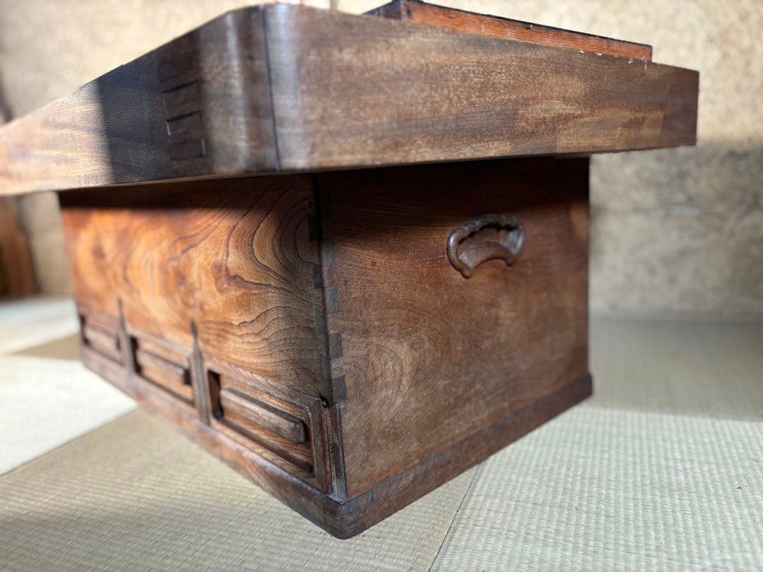 関西長火鉢　銅板落とし囲炉裏　五徳付き手炙り　古民具