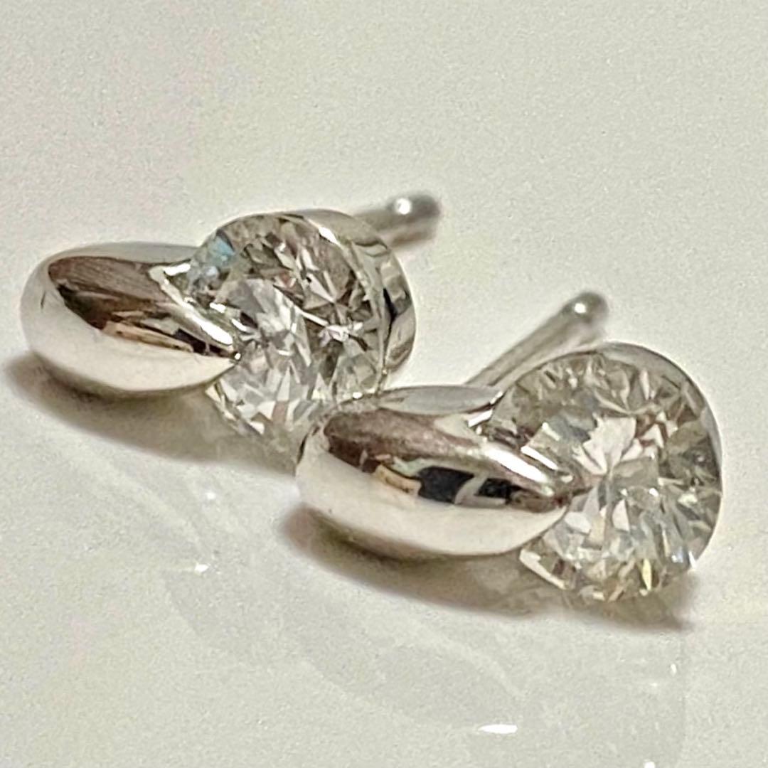 一点留め♡天然ダイヤモンド ピアス プラチナ Pt900 ダイヤ0.66ct