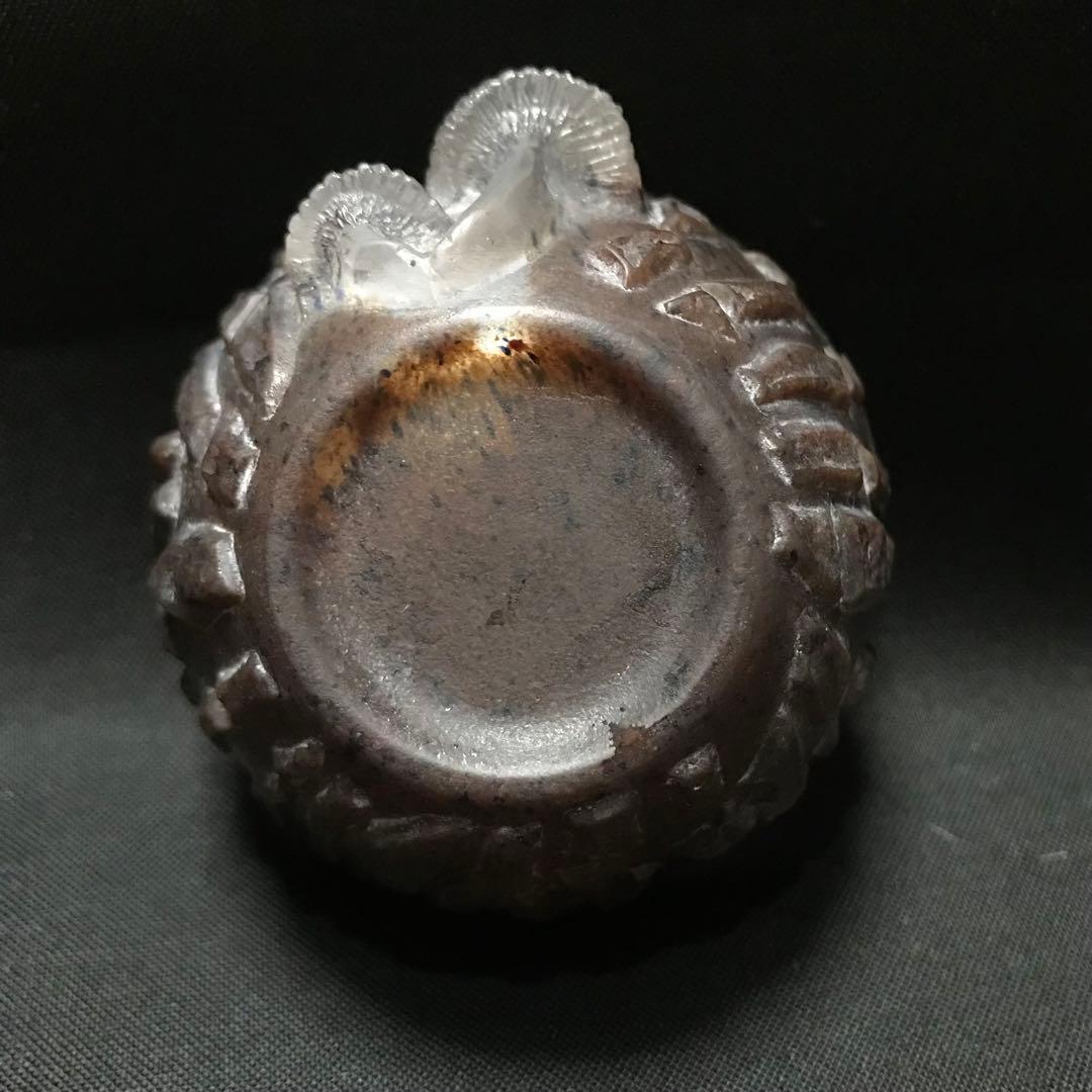 ガラス作家　佐伯泰典作　光るきのこぐい呑　パートドヴェール技法