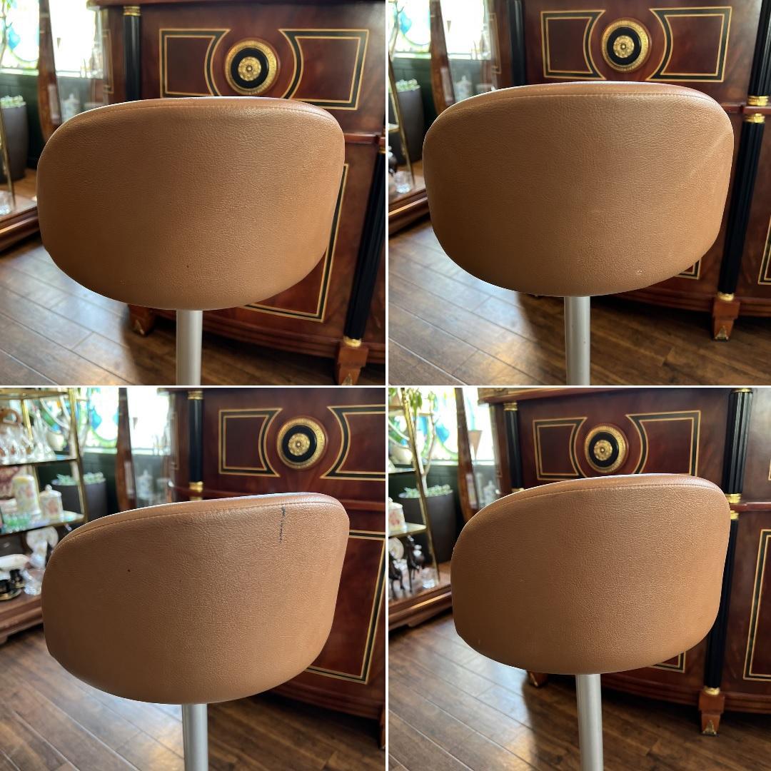 k839 小さな背もたれのついたカウンターチェア 4脚セット 回転 座面高78㎝