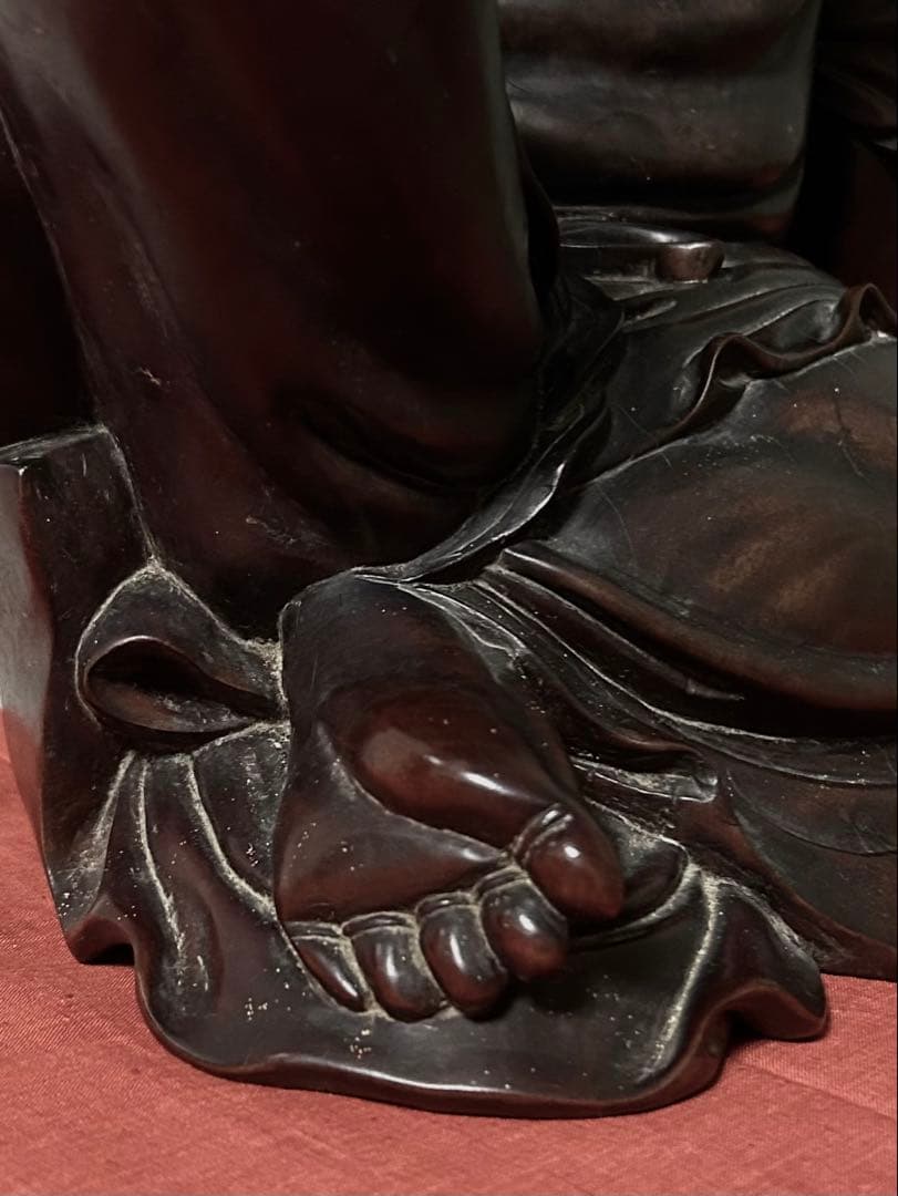 中国 時代 銘木紫檀 羅漢坐像 阿羅漢 座像 10kg 高さ43.5cm