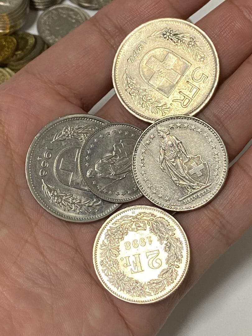 スイス　白銅貨　43.9フラン　世界　外国　通貨　現行貨幣