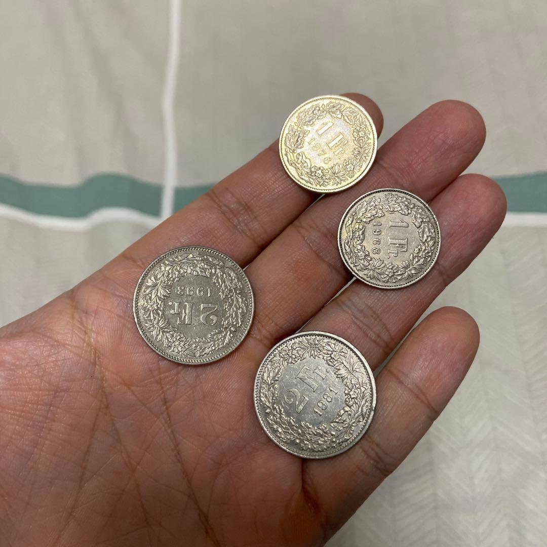 スイス　白銅貨　43.9フラン　世界　外国　通貨　現行貨幣