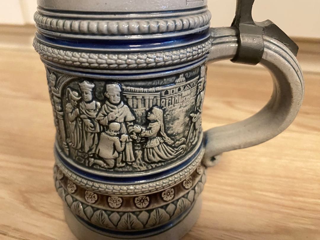 【アンティーク】陶器製ビールジョッキ　ビアクルーク