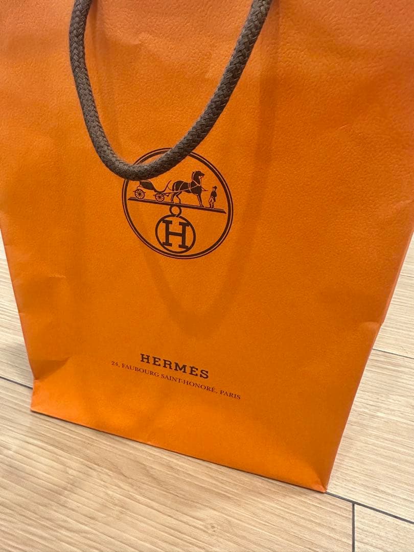 HERMES オレンジ タオルハンカチ ギフトボックス付き　エルメス