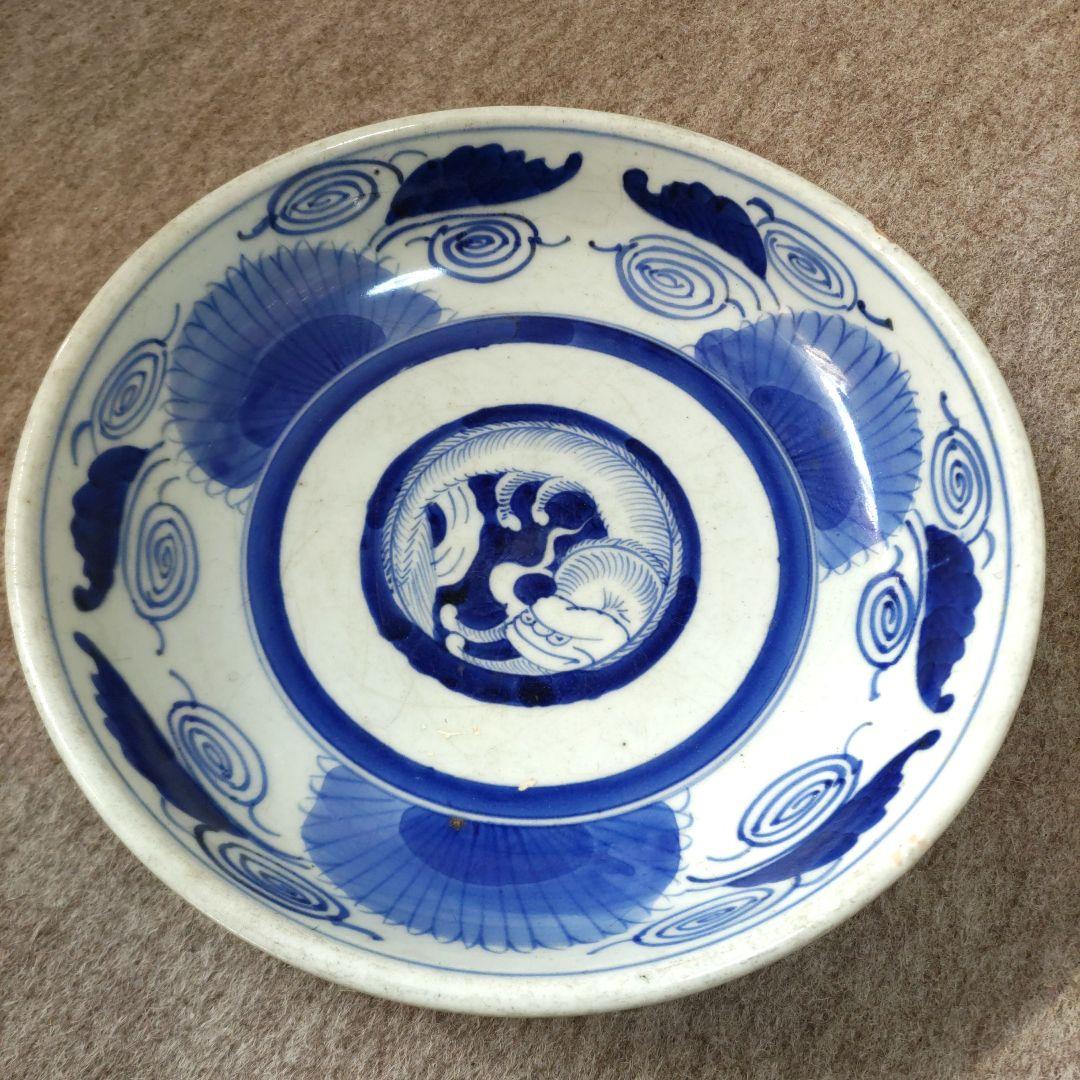 古伊万里　なまず図　皿　D538