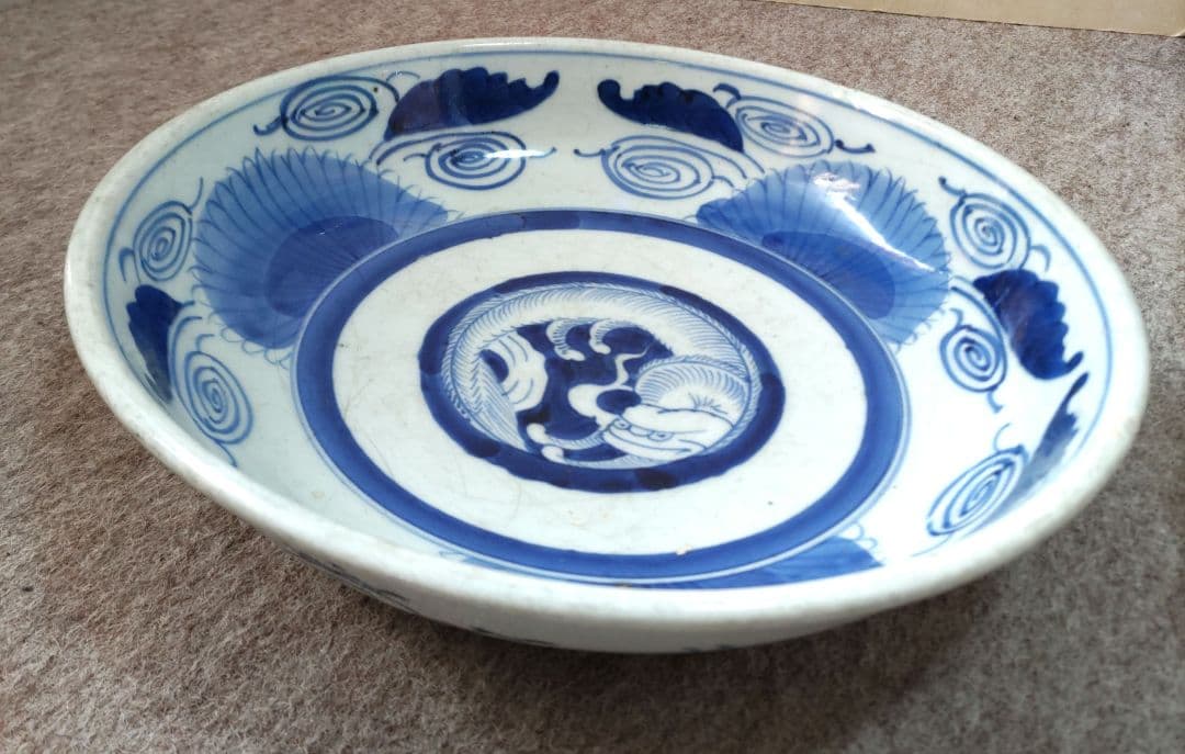 古伊万里　なまず図　皿　D538