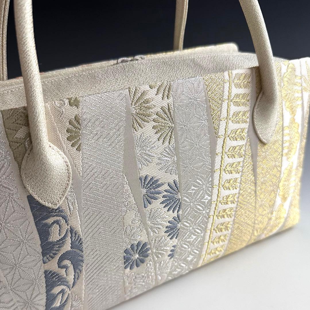 新品未使用品　京都 西陣織正絹帯地使用　利休バッグお茶席　25115