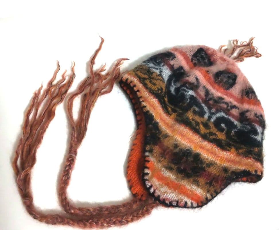 ヴィヴィアンウエストウッド ウール 耳付きニット帽 フリンジ 希少