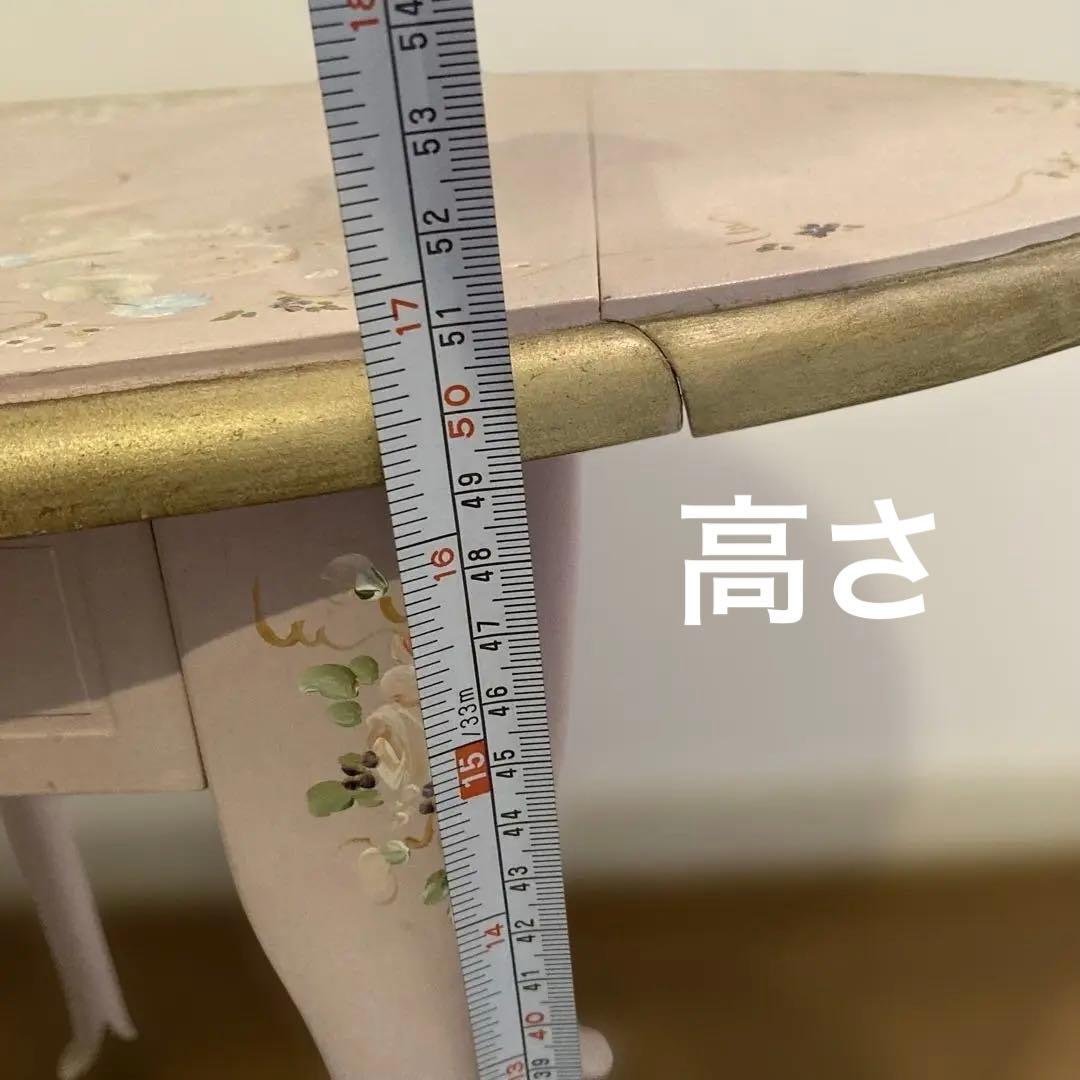 【今週末までお買い得】折りたたみ猫足サイドテーブル・トールペインティング・レトロ