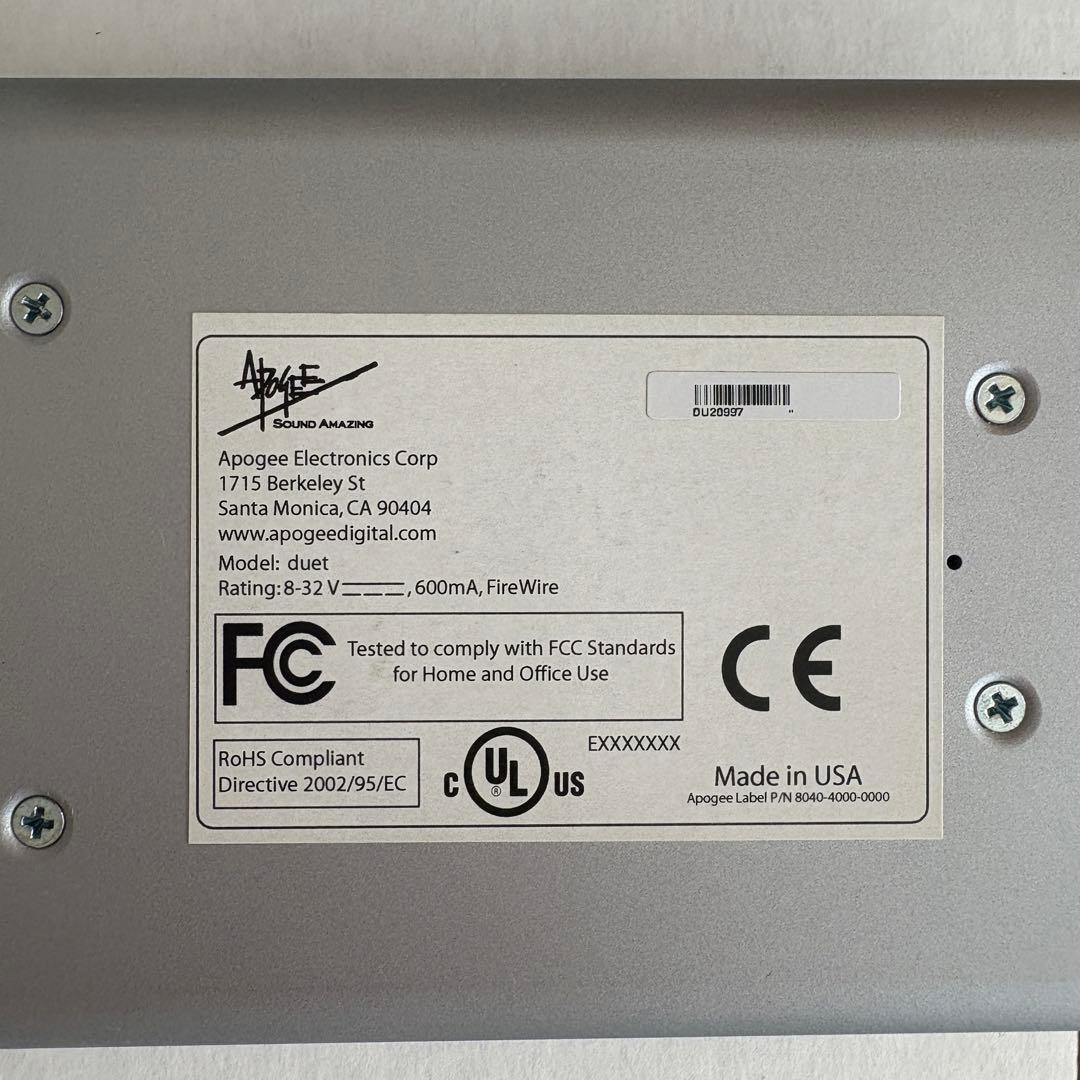 duet by APOGEE オーディオインターフェイス