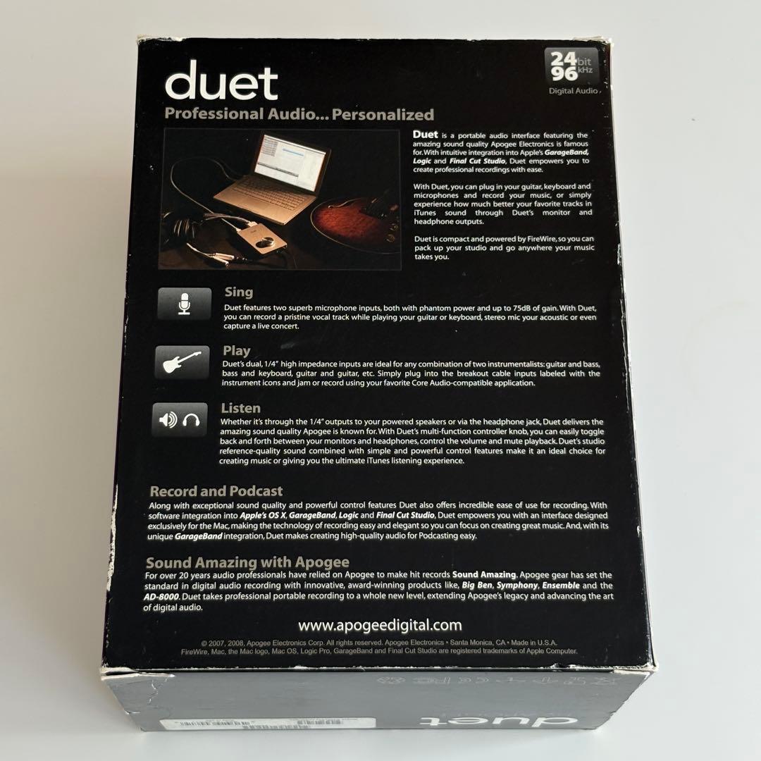 duet by APOGEE オーディオインターフェイス