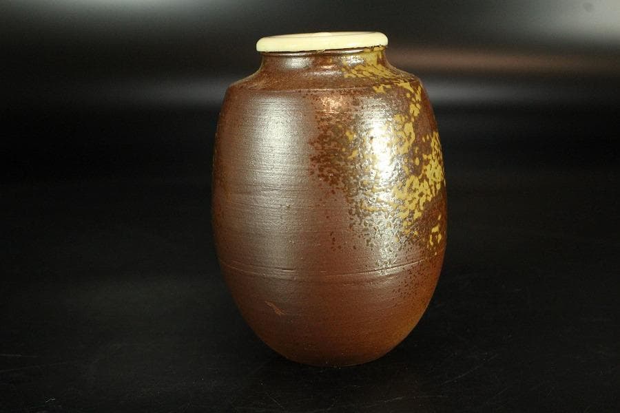 茶道具 備前 肩衝 茶入 共箱(K-LC665)