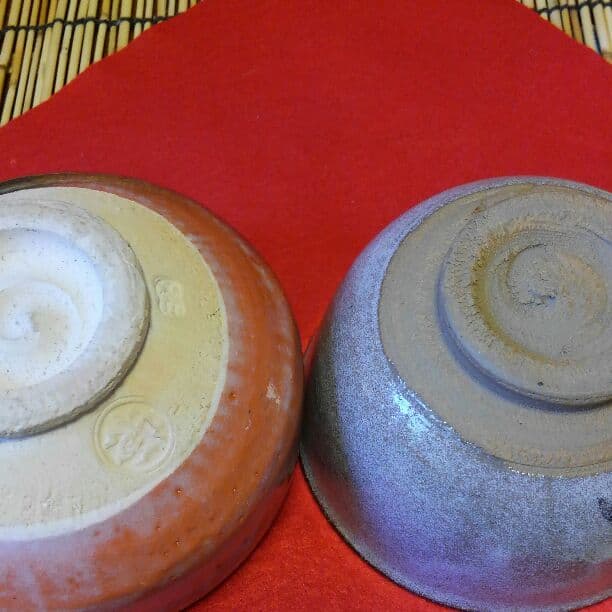 赤楽茶碗　鉄絵唐津　二碗