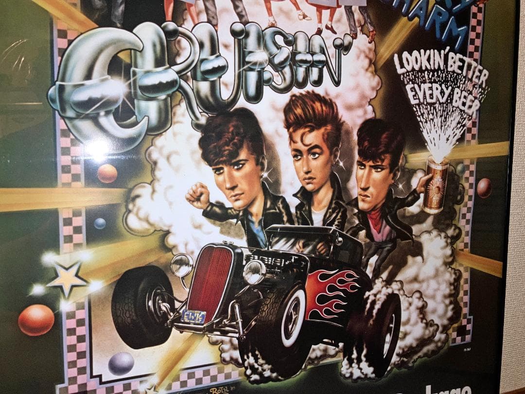 ８３年 エドロス デザイン！ＳＴＲＡＹＣＡＴＳ ストレイキャッツ 額付 ポスター