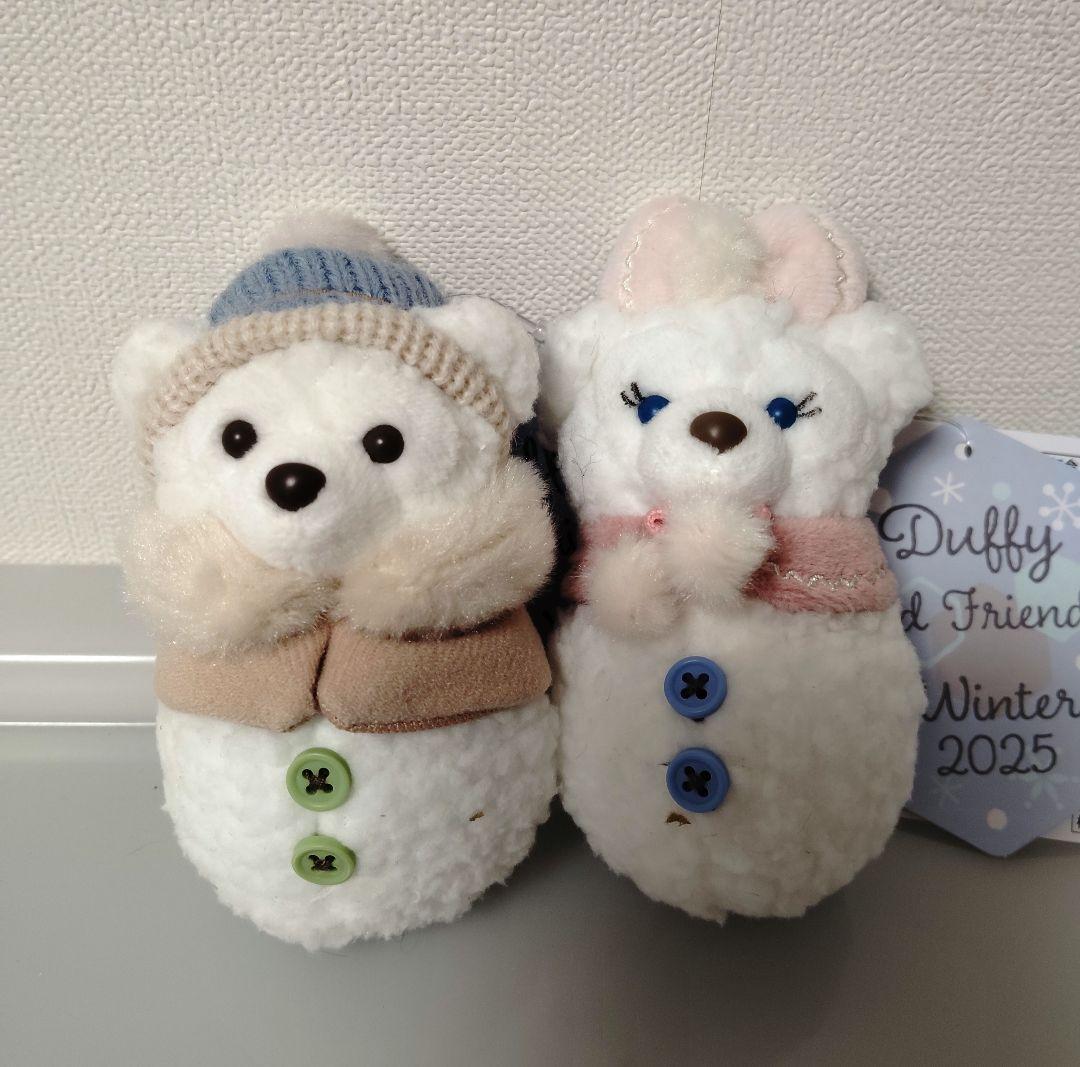 ダッフィー シェリーメイ ぬいぐるみチャーム シークレット 雪だるま 2個