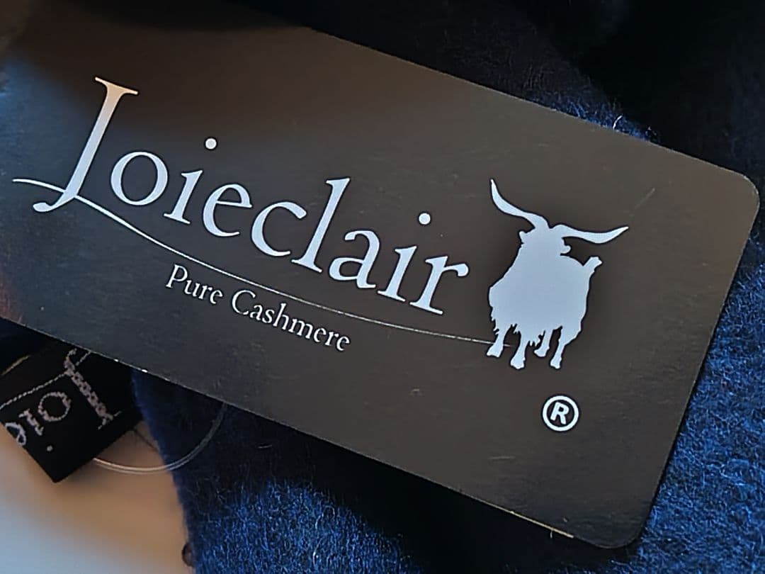 カシミヤダブルフェイスリバーシブルマフラー　ネイビー