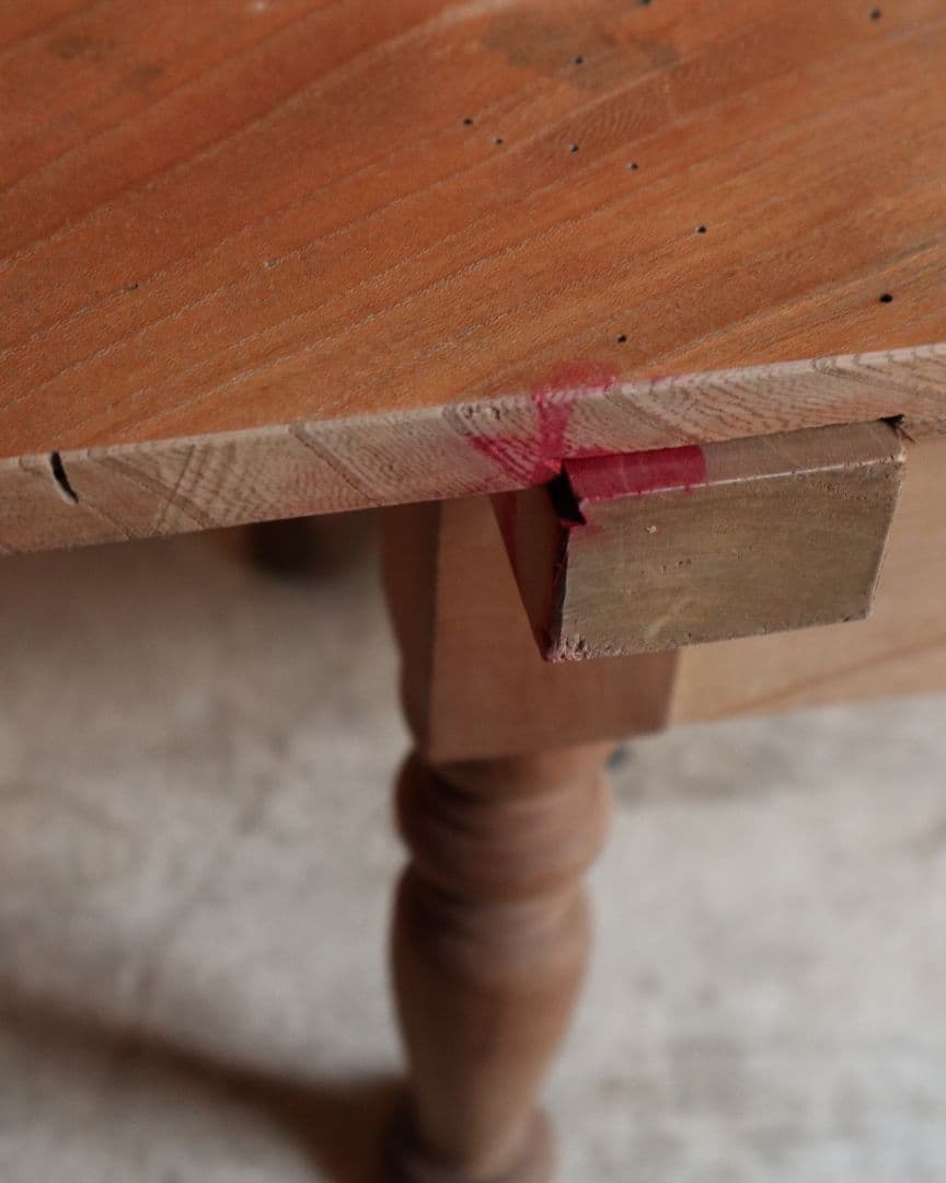 総欅(ケヤキ)材のろくろ脚ローテーブル　古道具 古家具 アンティーク カフェ