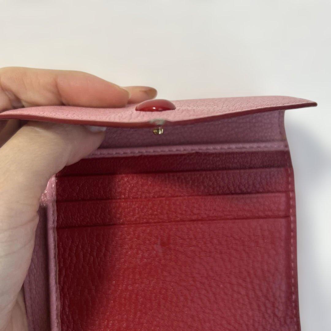 miu miu ピンク 三つ折りレター財布