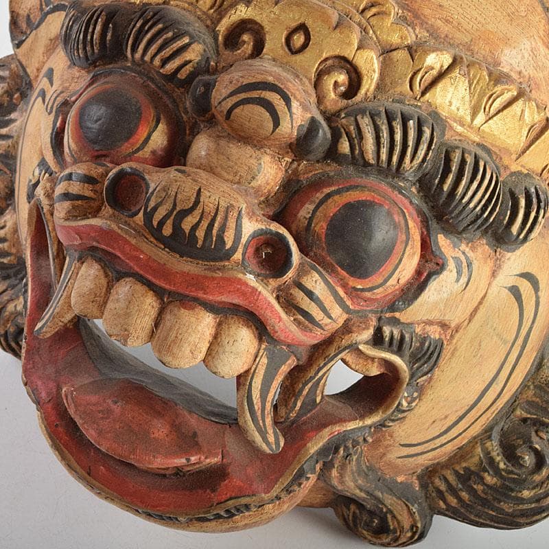バリ島　インドネシア　彩色木彫　面　マスク　3点まとめて　N　R9428B