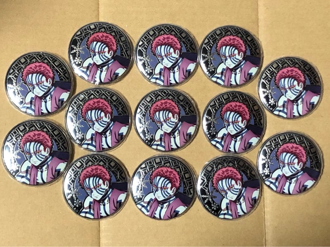 鬼滅の刃 AGF2025 アニプレックス リーフメタル缶バッジ 猗窩座