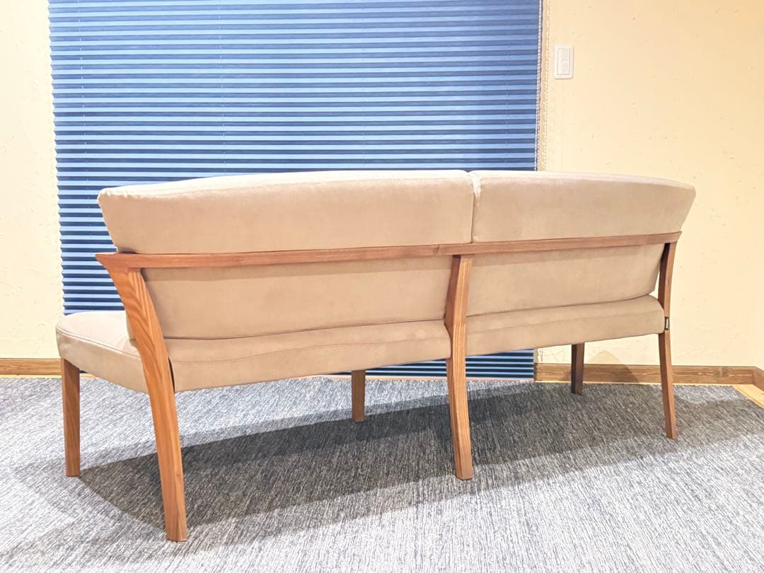 カリモク　ベンチ　特注ラムース生地　CU9453R