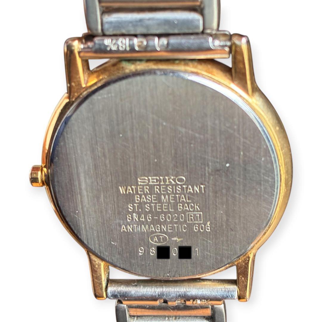 SEIKO DOLCE 8N46-6020 ゴールドシルバー 白文字盤 稼働品