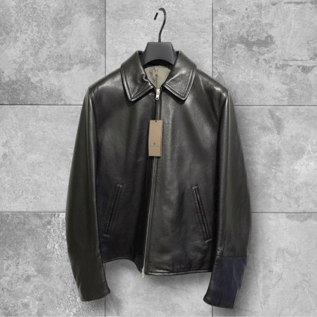 「シープレザー シングルカラー レザーブルゾン Lサイズ相当」金額交渉有