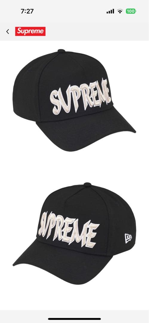 Supreme NEWERA キャップ ブラック