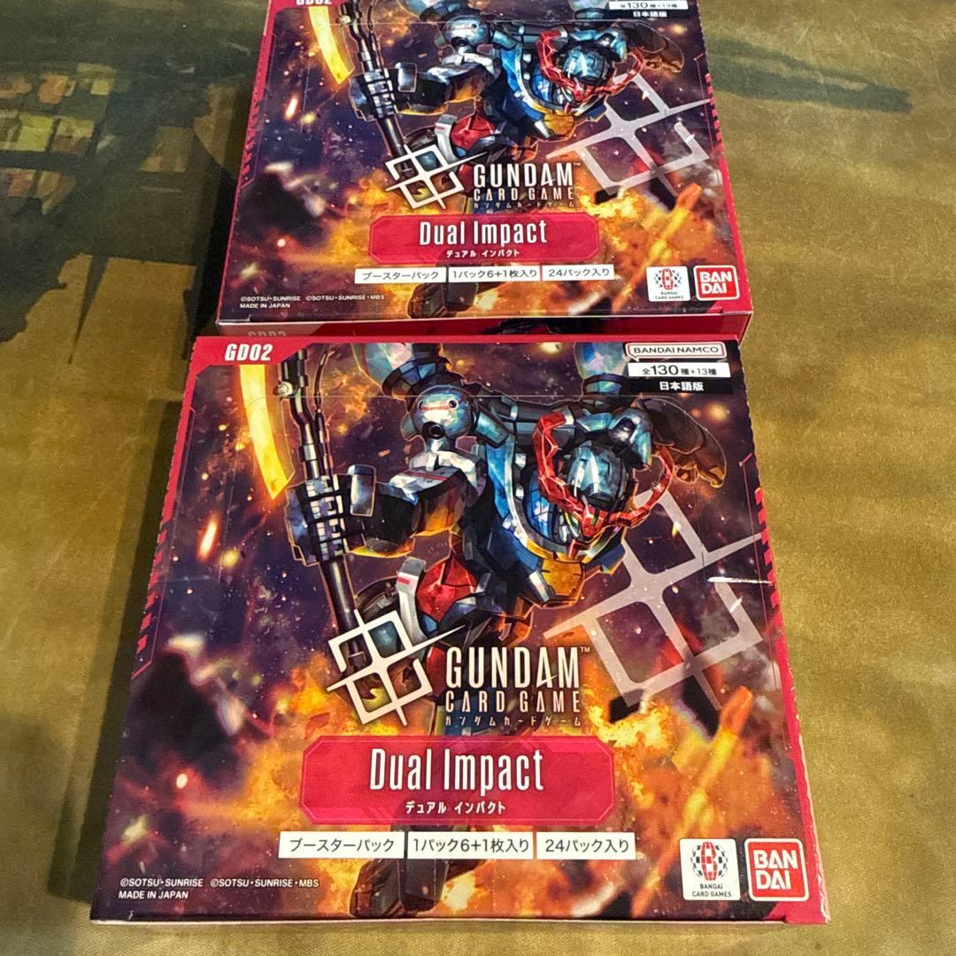 ガンダムカードゲーム デュアルインパクト2BOXセットテープ付き新品未開封GD2