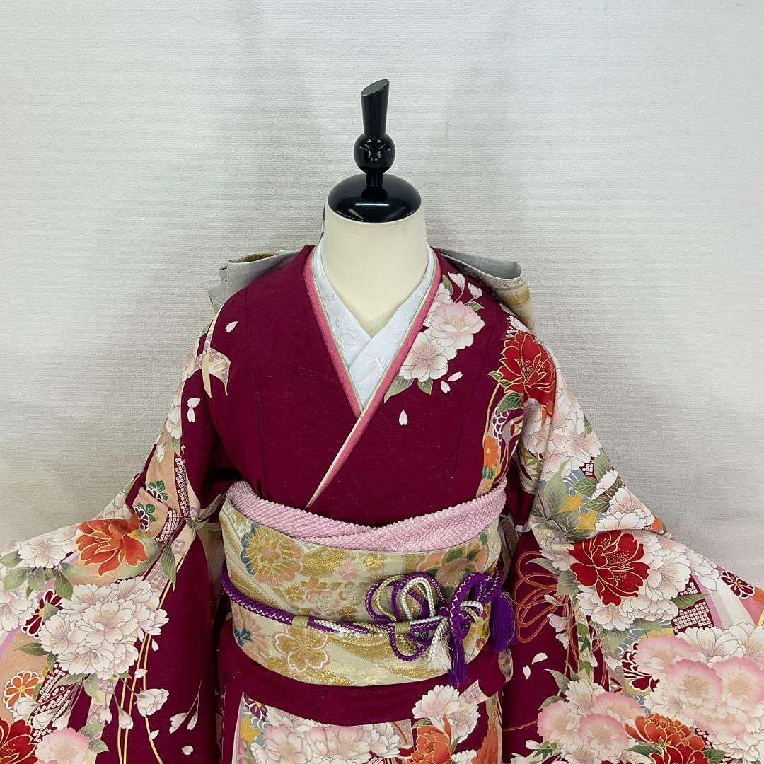 ししまる　正絹お振袖10点フルセット　お着付け小物セット　新品