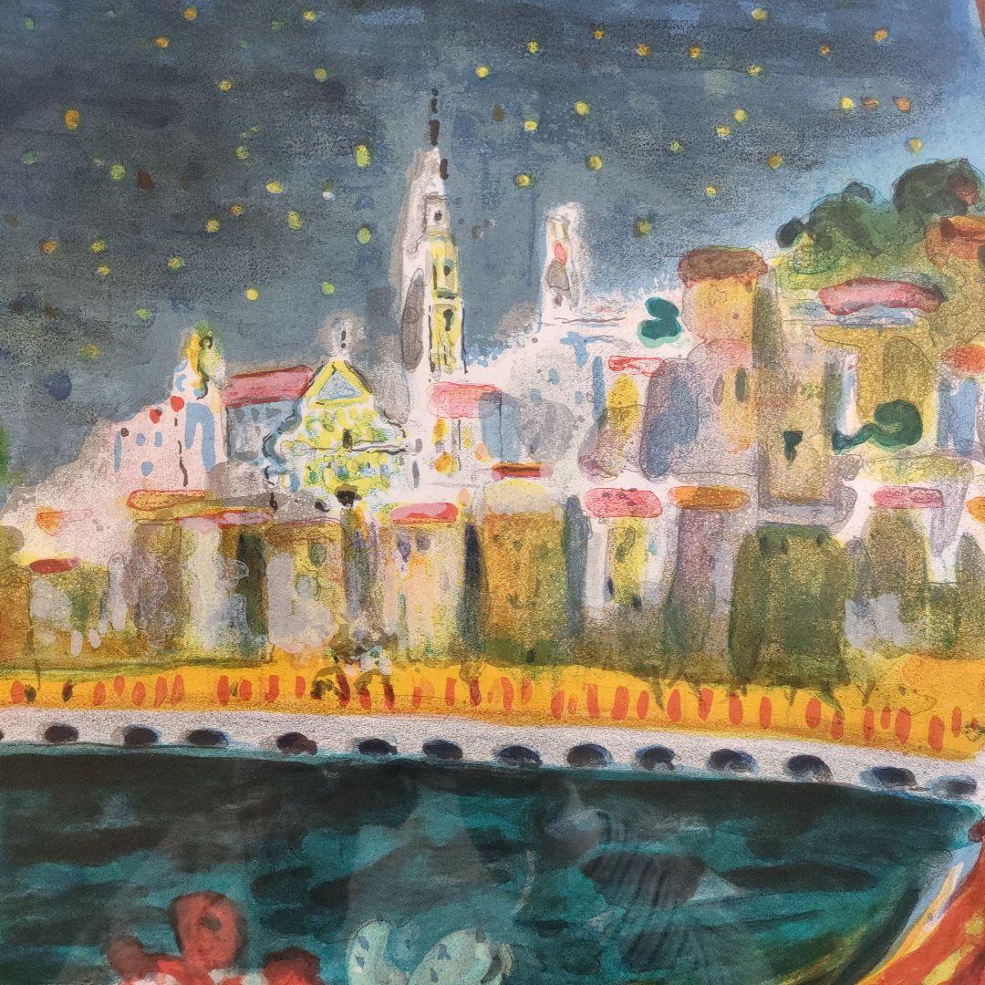 大判リトグラフ『テレスコヴィッチ　フランス マントン室内楽音楽祭』共箱付