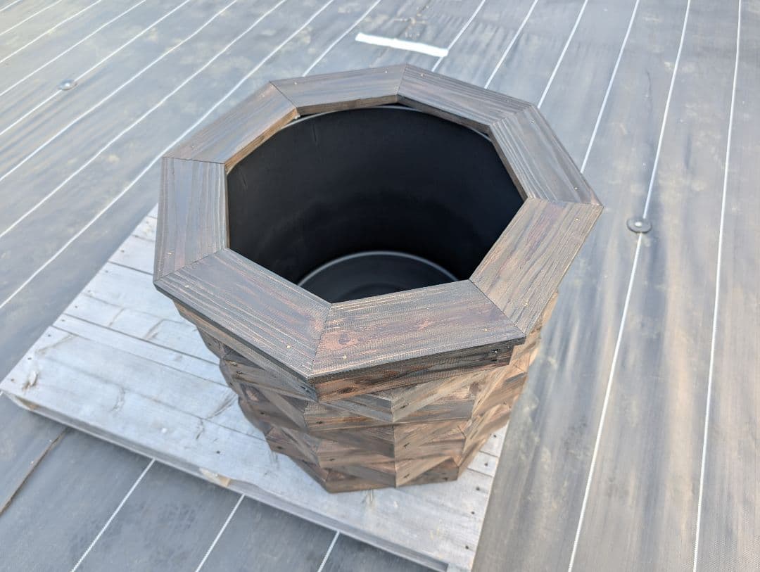 45㍑タイプ　ビオトープ　メダカ・金魚　飼育セット　木枠カバー　丸プラ容器付