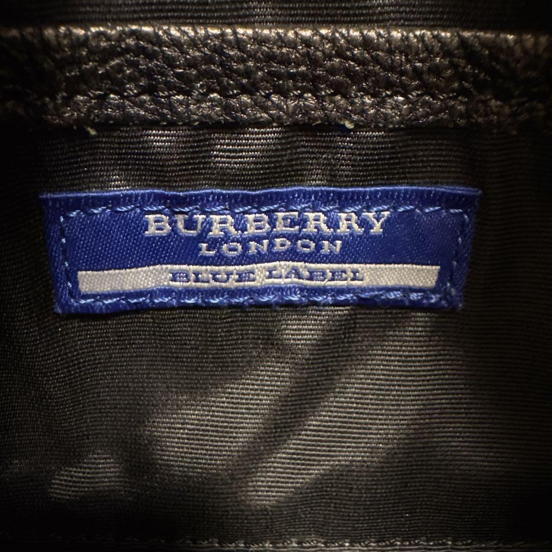 【美品】バーバリー ブルーレーベル トートバッグ ブラック レザー ホースロゴ