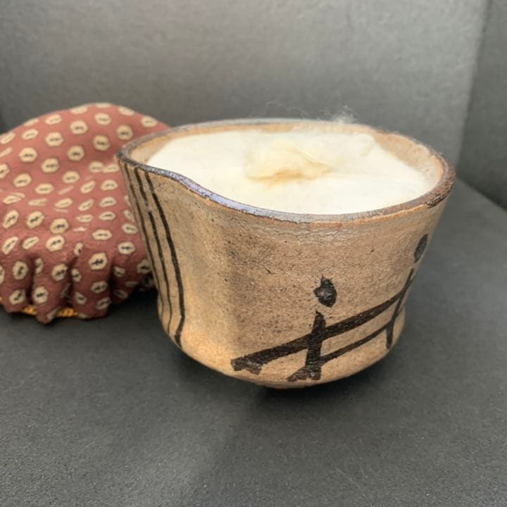 時代　絵唐津　橋文　桃形　茶碗　古唐津　茶道具　向付