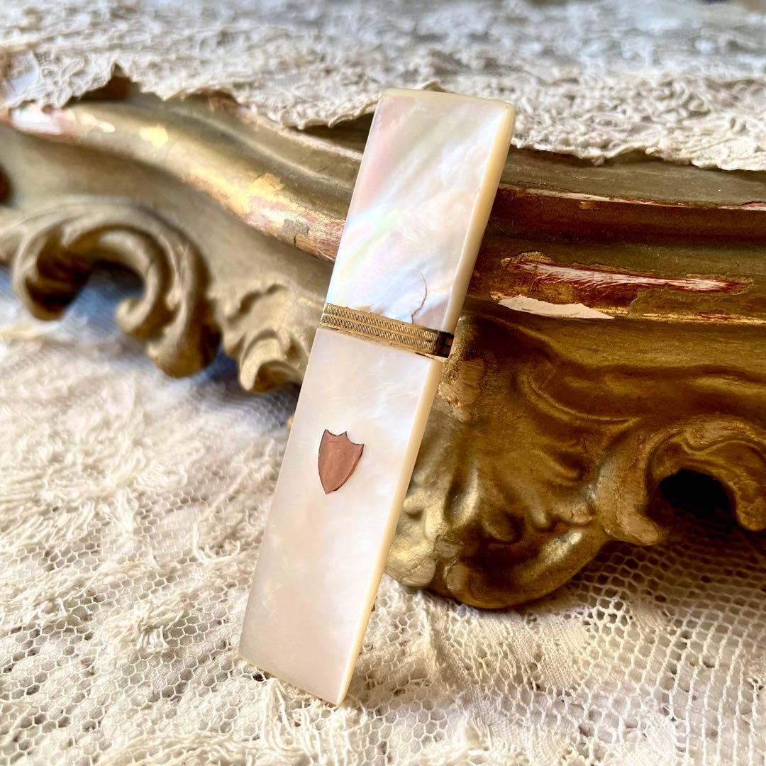 【希少】19世紀パレロワイヤルマザーオブパールニードルケースフランスアンティーク