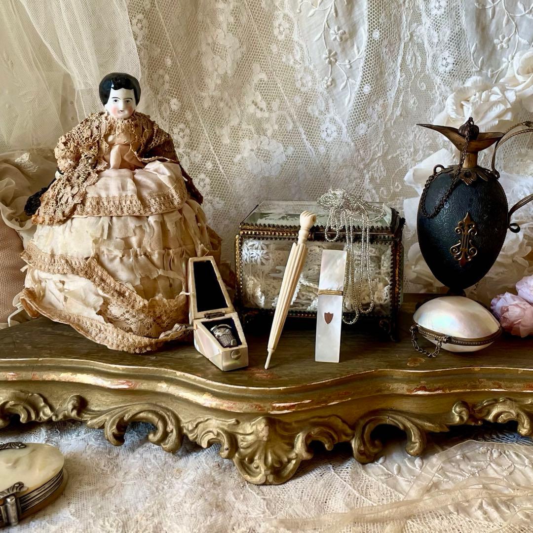 【希少】19世紀パレロワイヤルマザーオブパールニードルケースフランスアンティーク